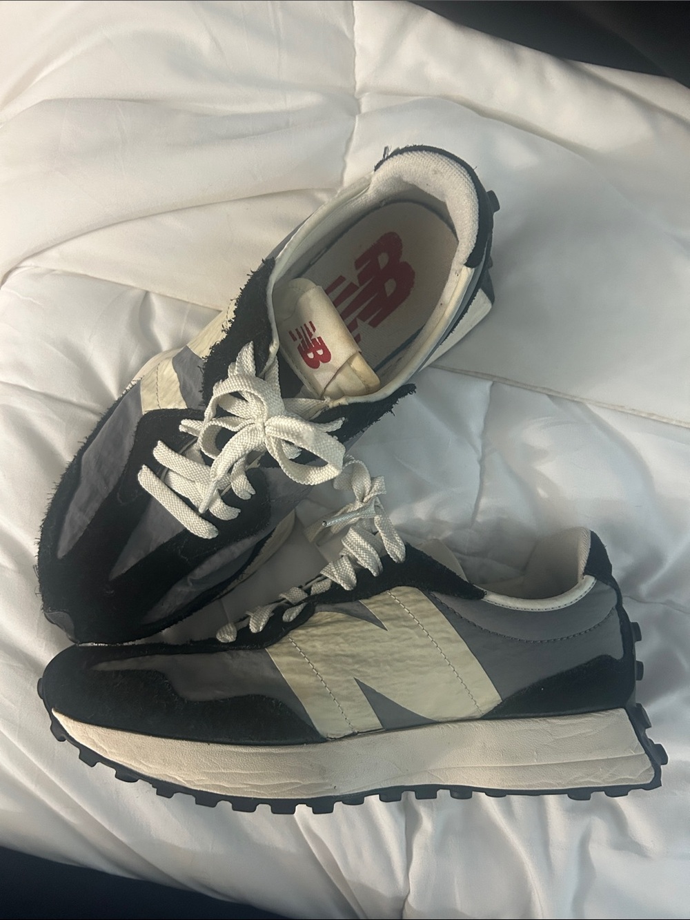 New Balance 327 Women's Black, Cream & Gray Retro Runner Sneakers